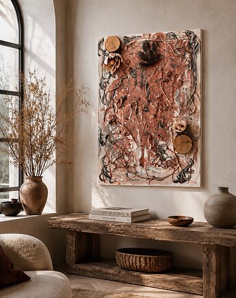 Obraz strukturalny 3D "Organic Flow" 60 , prettydecay.studio