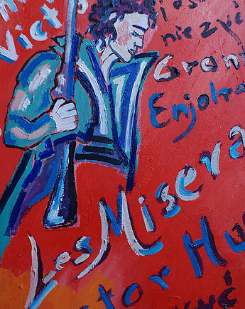 Portret rewolucjonisty na barykady, alice oil on canvas