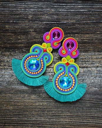 Waikiki- etniczne kolczyki soutache, Mró Soutache