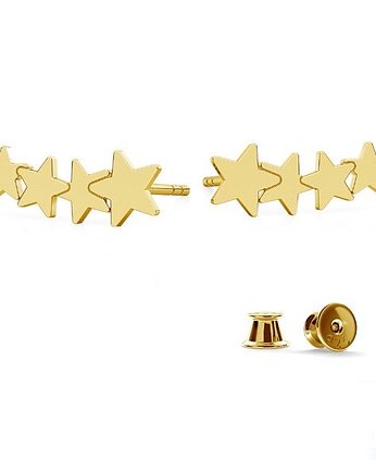 Kolczyki STARS-srebro,złoto,różowe złoto, ISSI Jewelry