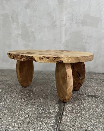 Owalny stolik z drewna czeczoty topoli, LineWood
