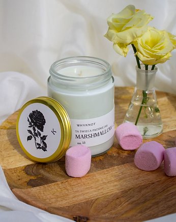 ŚWIECA SOJOWA MARSHMALLOW + RÓŻA no.15, whyknotcandles