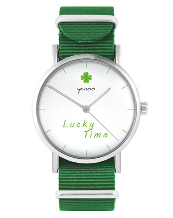 Zegarek - Lucky time - zielony, nylonowy