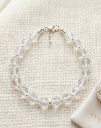 Bransoletka z kryształu górskiego  srebro 925  ZDROWE OCZY, Yamira Art Studio