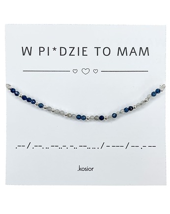 Bransoletka prezent - W PIZDZIE TO MAM - Labradoryt, Jadeit, Hematyt - spokój, karolina kosior