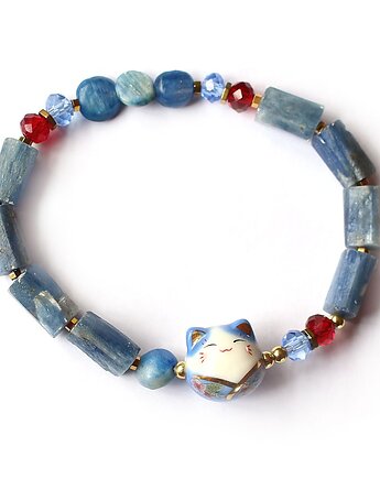 UNIKAT Kyanite maneki neko z rubinem, KEIT