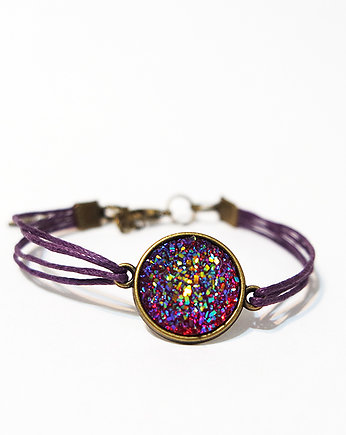 Bransoletka - Druzy burgund - fioletowa, yenoo