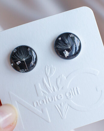 Kolczyki sztyfty z rzęsek dmuchawca