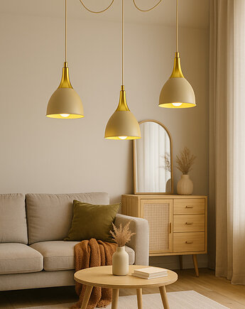 Lampa Wisząca Metalowa Kaszmirowa ze złotym dodatkiem LED, SkyLighting