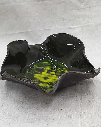 Czarno-zielona ceramiczna miska, as ceramika