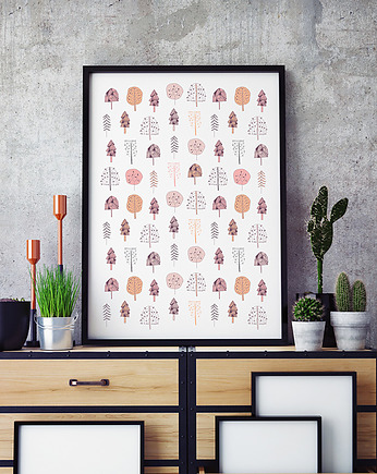 Plakat. Drzewa, Love Life and Forest