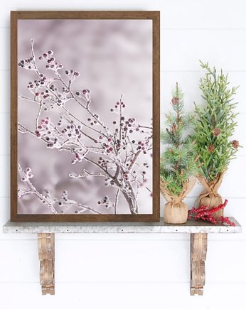 PLAKAT  zimowy śnieg natura, black dot studio