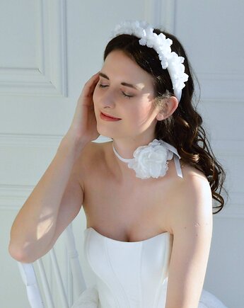 Opaska z kwiatami z jedwabiu, Anelis Atelier