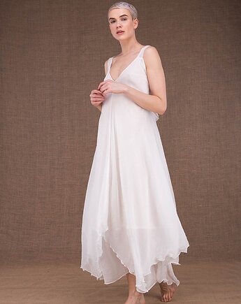 Biała jedwabna sukienka JADE, ASKAparis