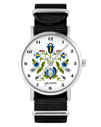 Zegarek - Kaszubski - czarny, nylonowy, yenoo