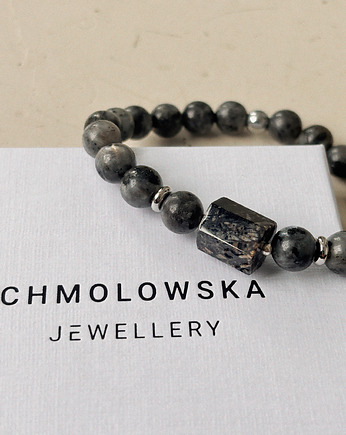 Bransoletka męska Larvikit szara, Chmolowska Jewellery
