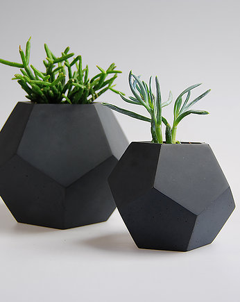 ZESTAW doniczek betonowych Dodekahedron 1+2, MANUFAKTURA BETONU