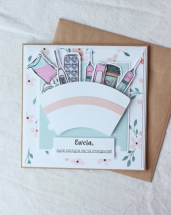 Kartka dla położnej. Z okazji przejścia na emeryturę, papierkarnia