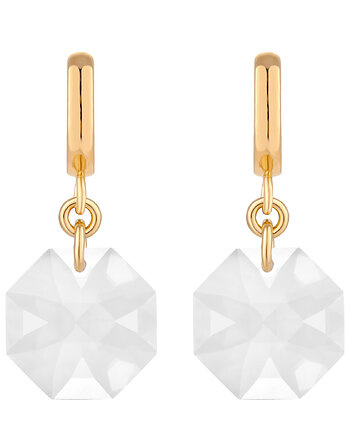 Złote kolczyki z bezbarwnymi kryształami SWAROVSKI CRYSTAL, SOTHO