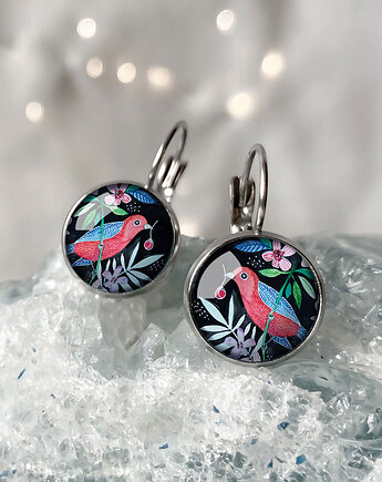 Red bird kolczyki wiszące dla niej, muamua design