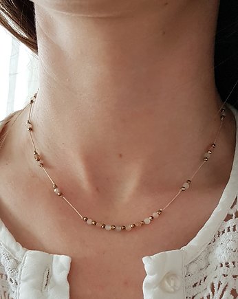 regulowany naszyjnik z kamieniem słonecznym, LEI handmade 