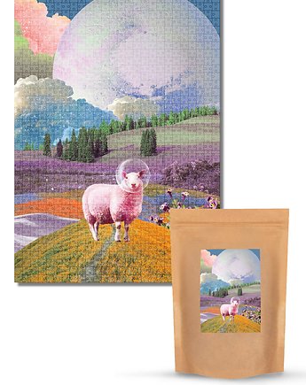 Muno Puzzle "Space Sheep" by Agnieszka Osiecka 1000 el. w eco woreczku, MUNO puzzle