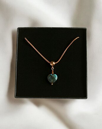 Uroczy naszyjnik: serduszko : LABRADORYT: wyjątkowy prezent, kaktusia