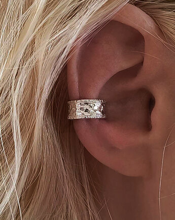 Nausznica WILD srebro 925 fakturowane, ZIĘBA