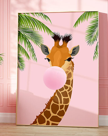Plakat Żyrafa w Różowym Nastroju, Harvest Maison
