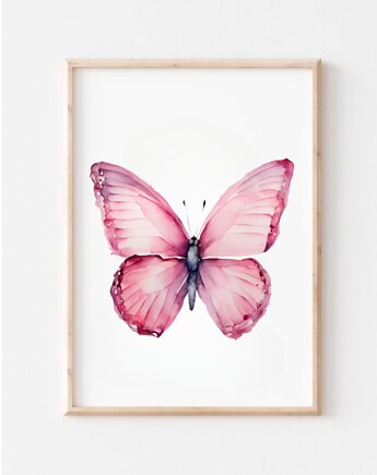 PLAKAT dla dziecka motyl akwarela obrazek dziecięcy, black dot studio