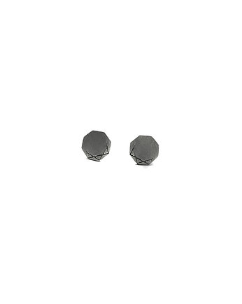 Kolczyki srebrne LABEL MINI  / black silver earrings, Filimoniuk