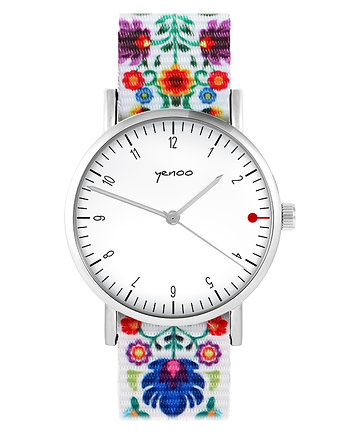 Zegarek - Simple, biały - folk biały, nato, yenoo