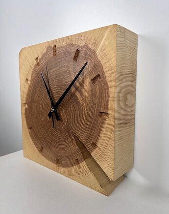 Drewniany zegar ścienny / stojący Jesion, BooGoo