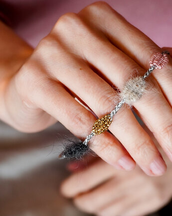 Unikatowa bransoletka na sznurku z elementami tkanymi, Słońcem Tkane