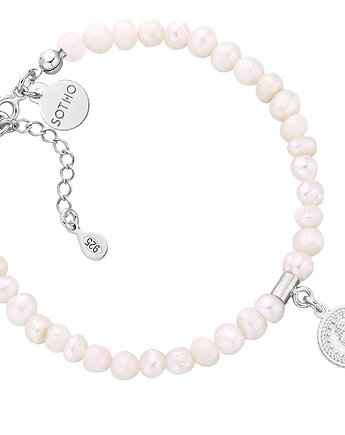 Bransoletka z pereł naturalnych ze srebrnym medalionem, SOTHO