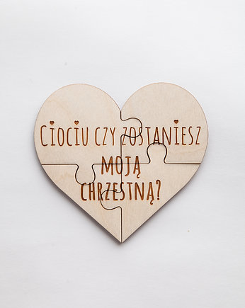 Puzzle serce dla Matki Chrzestnej PERSONALIZACJA, tralala studio
