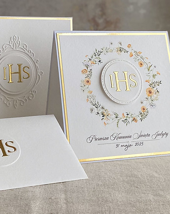 Kartka na komunię z pudełkiem i kopertą, 76H, Anna Art and Crafts