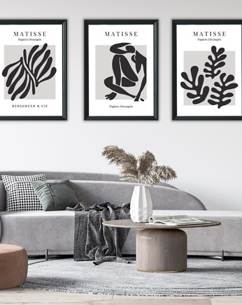 Zestaw 3 plakatów Elegance of gray Matisse style, Well Done Shop