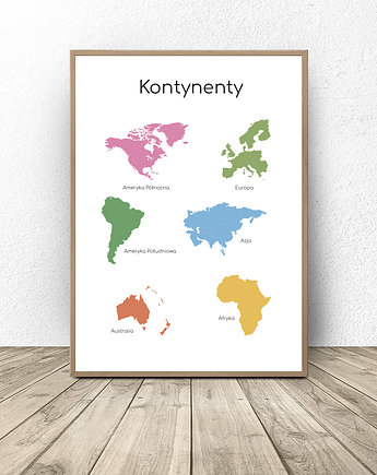 Plakat Montessori "Kontynenty", scandiposter