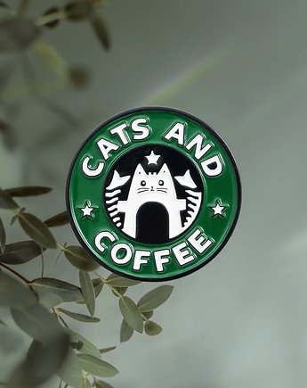 Przypinka metalowa, pin CATS&COFFE, SAKWA