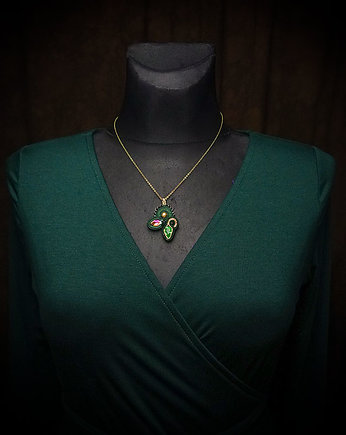 Isobelle- mały wisiorek  soutache, Mró Soutache