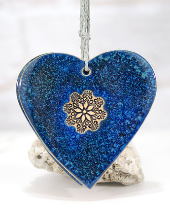 Duże serce niebo - wisząca ozodoba świąteczna, 10FingersArt