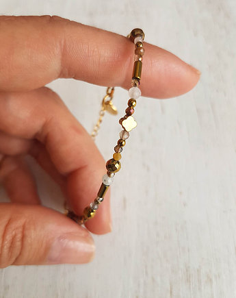 Bransoletka z kamieni naturalnych gold, OSOBY - Prezent dla Kobiety