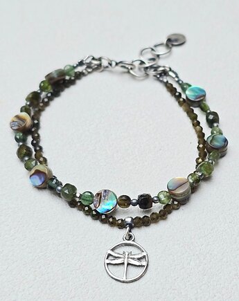 Podwójna Bransoletka Połyskująca Ważka Srebro, ILEA