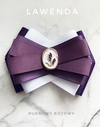 Brosza z kolekcji Lawenda z pięknym medalionem z Lawendą, Pudrowy Różowy