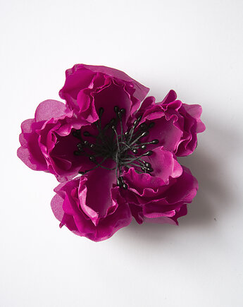 Broszka z jedwabnym kwiatem, Kasia Rodak Design