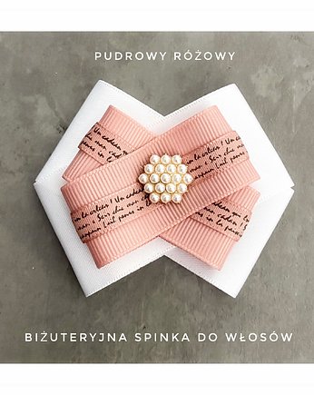 Biżuteryjna spinka do włosów z perełkami New, Pudrowy Różowy