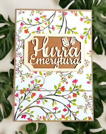 Emerytura: KARTKA A5 z Twoimi życzeniami :: floral, kaktusia