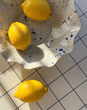 Misa / patera / biała nakrapiana, ewi_pottery