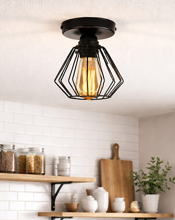 Mały plafon sufitowy loft w klasycznej czerni  MARANA LOFT, lampy loftowe LYSNE LOFT
